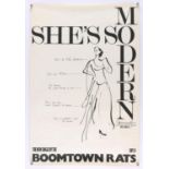 10 Music posters including Boomtown Rats She's So Modern, Skidz Wide Open and Days in Europa,