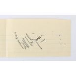 Bill Wyman - Autograph of the former Rolling Stones member, signed on lined paper at Croydon