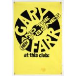 Gary Farr and the T-Bones - Original screen print concert poster for the Marquee club in London,