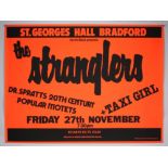 The Stranglers - Original screen print concert poster from St. Georges Hall, Bradford, rolled,