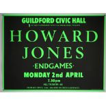 Howard Jones - an original screen print concert poster from Monday 2nd April at Guildford Civic