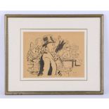 Manner of Laura Knight (British, 1877-1970), 'Schuman Senior, Ringmaster', pen and ink,