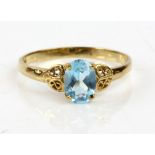 Topaz 9 carat gold ring