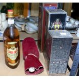 5 bottles of alcohol, 1970's/80's, including Bells Whisky etc.,