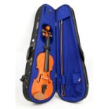 Cased violin and bow