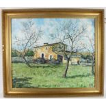 F. Mir, Spanish farm house, (Calarajad), oil on canvas signed, 49cm x 59cm