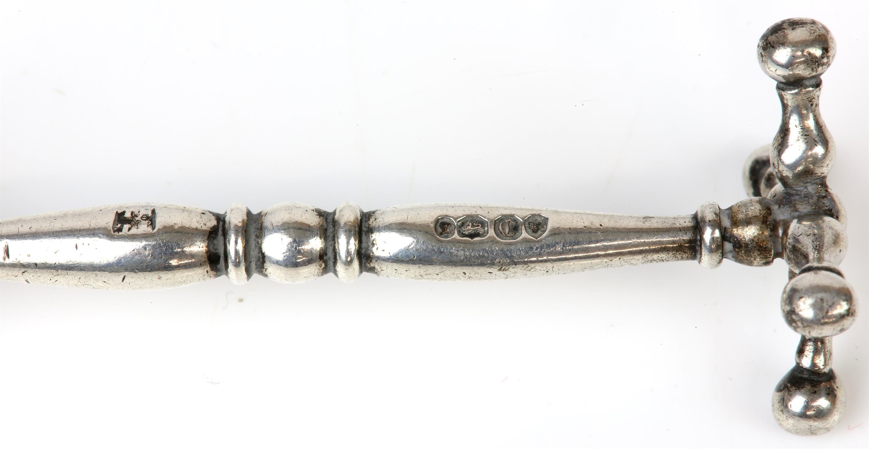 Pair of 19th century silver knife rests, London 1840 - Image 2 of 2