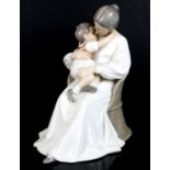 Bing & Grondahl porcelain figure group 'Mother Love', model no. 1552, 28cm high