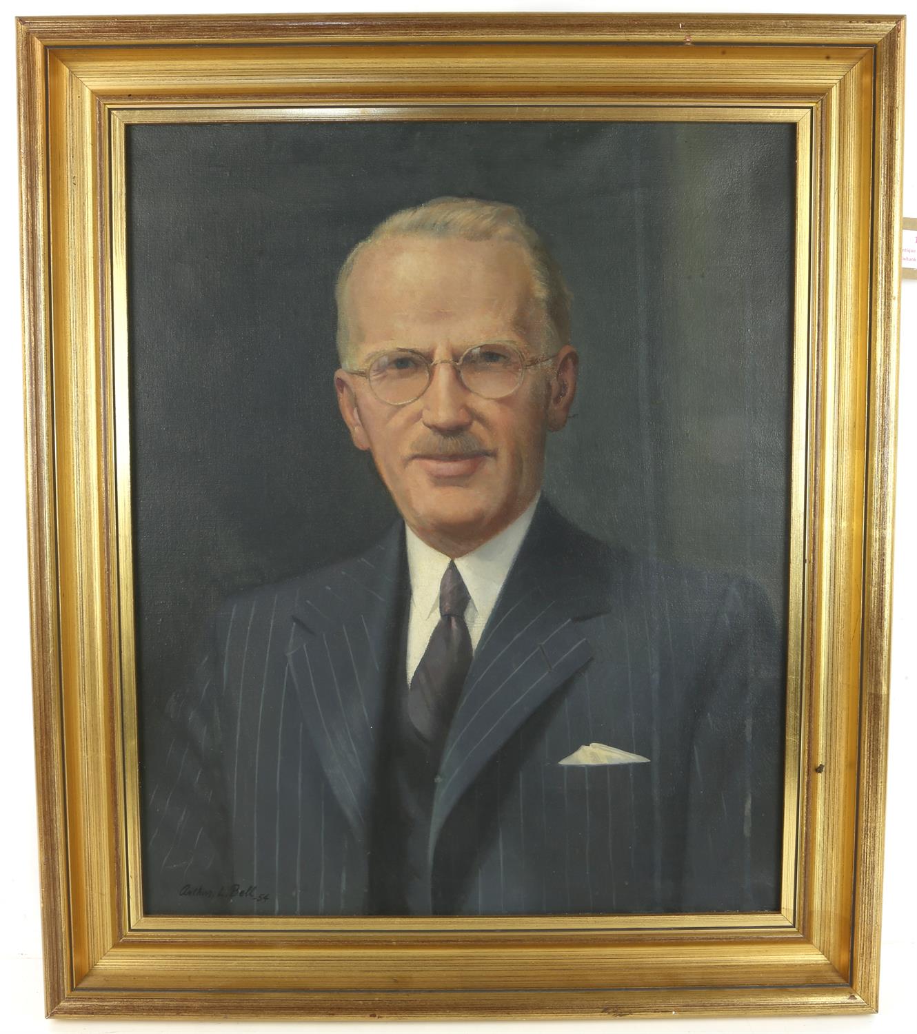 Ronald Lee Anderson (1929/30-2002) "Boardroom portrait of a gentleman" oil on canvas, - Image 3 of 4