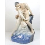 A Royal Copenhagen porcelain figure group 'The Kiss' Introduced 1953, Modelled as a pair of naked