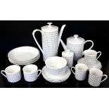 Victorian part tea service, in grey and gilt, another similar, a Crescent part coffee service and a