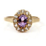 Amethyst and Cubic Zirconia 9 carat gold ring