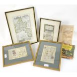 E. Bowen three framed road maps, and two other maps