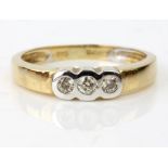 Diamond set 9 carat gold ring