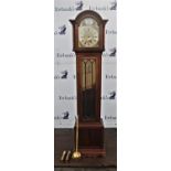 A Tempus fugit longcase clock with mahogany case and brass spandrells