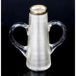 Novel silver match holder/striker for long matches in the form of a two handled vase by Hart and