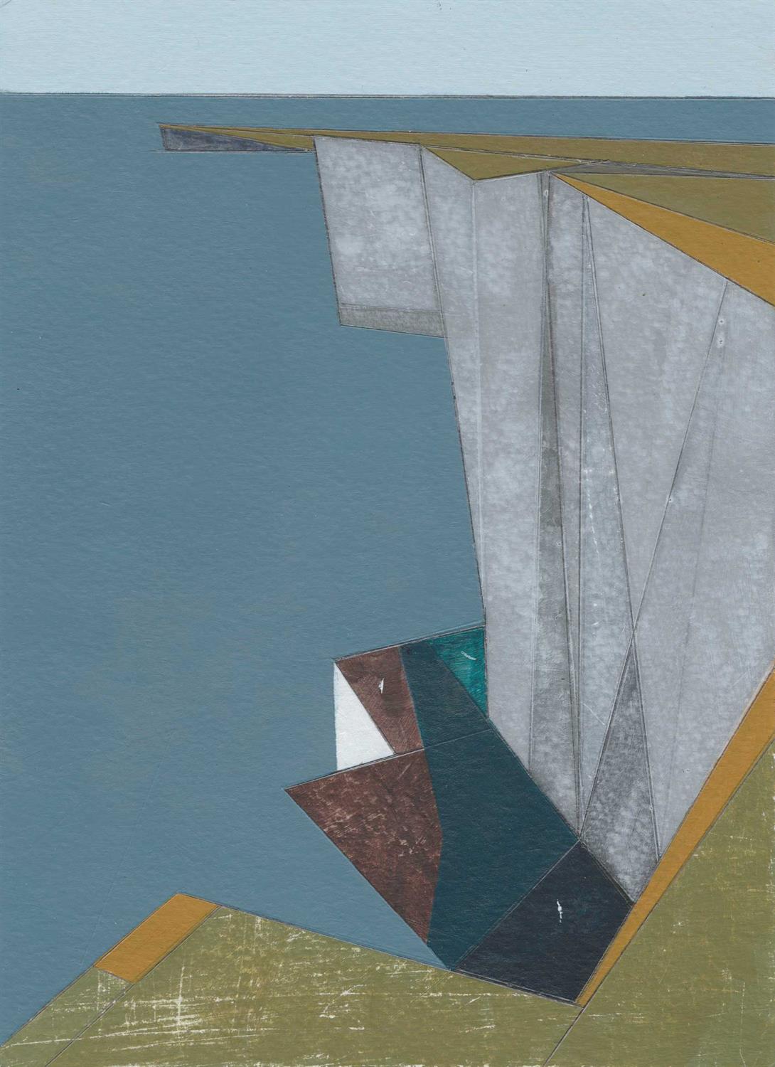 Vanessa Gardiner. Seven of Diamonds. 'High Cliffs (Marwick Head, Orkney)'. Acrylic on paper, 20.