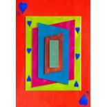 Karen Foss. Six of Hearts. Acrylic on card, 29.7 x 20.9cm. Signed on reverse. "Originally from