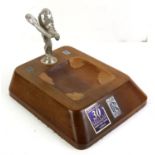 Rolls Royce Spirit of Ecstasy car mascot 10.5cm mounted on a mahogany desk stand with chrome and