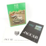 Jaguar Series 3 E Type brochure, Jaguar Series Two range of XJ cars, brochure and a hardback Jaguar