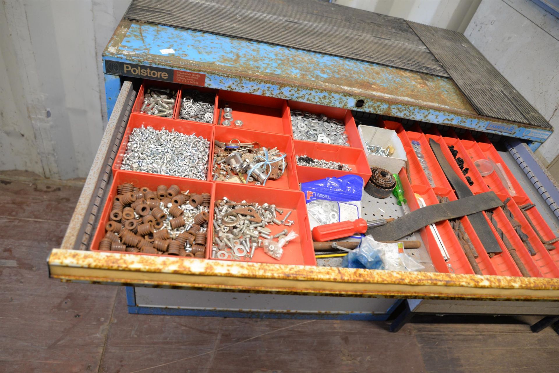 A Polstore metal workshop tool cabinet of five drawers. - Image 2 of 6