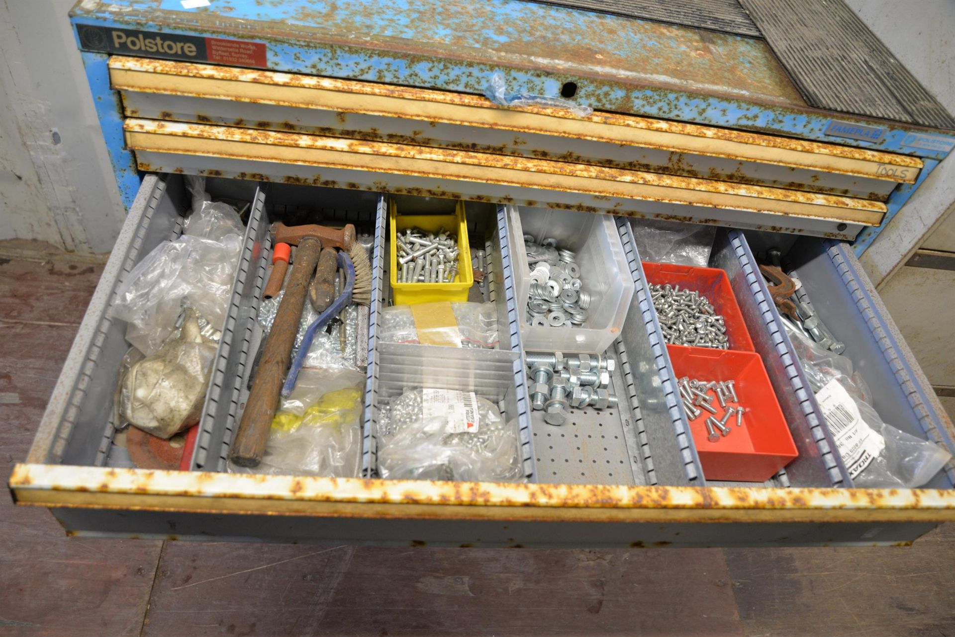 A Polstore metal workshop tool cabinet of five drawers. - Image 4 of 6
