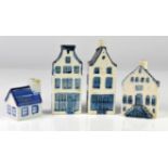 Seven LM Delft Ceramic Blue Houses
