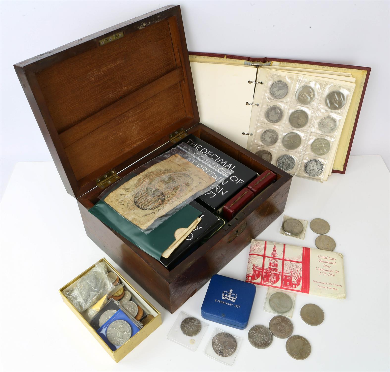 A large collection of British and foreign coins, mostly as taken from circulation but with some