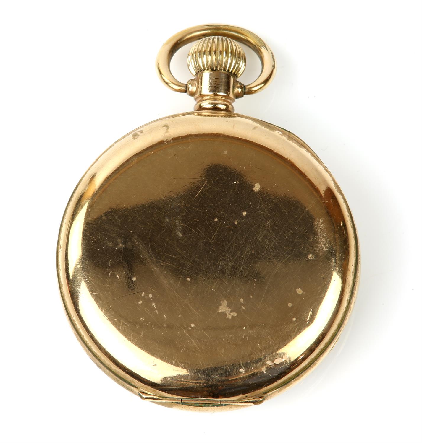 A Waltham Royal open face pocket watch the signed white enamel dial with Arabic numeral hour - Image 2 of 5