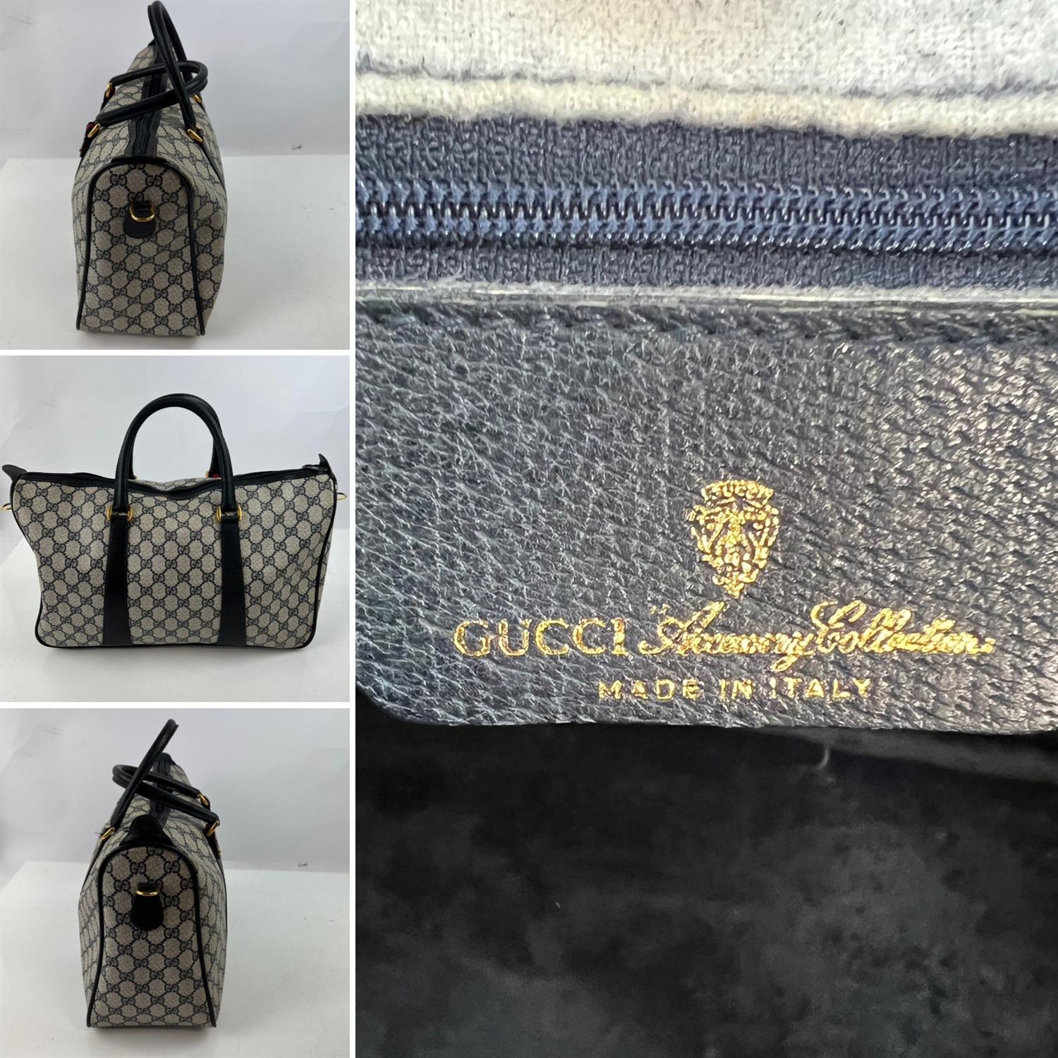 GUCCI large vintage 1980s GG monogrammed SPEEDY zipped holdall bag in coated canvas.