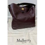 An oxblood leather Classic grain MULBERRY " Tessie" Hobo bag/ briefcase with MULBERRY dust bag.