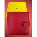 FERRARI authentic yellow boxed lipstick soft red Italian-leather CD case new and unused.