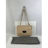 MULBERRY LILY light beige/rose/stone flap bag with dust bag. Gold coloured hardware,
