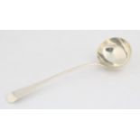 George IV Old English Pattern silver soup ladle, 33 cms, 6.6 ozs, 205 grams SILVER COLLECTION OF