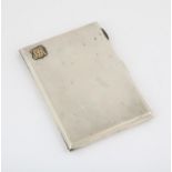 Engine turned silver cigarette case of WW 2 North Africa interest engraved with facsimilie