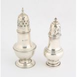 Two silver sugar casters SILVER COLLECTION OF SIR RAY TINDLE CBE DL 1926-2022 The following