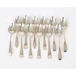 Twelve various George III and later silver dessert spoons, 12.9 ozs 403 grams SILVER