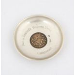 Late Victorian Treasure House silver dish the copper coin in silver surround Note: Coin refers to