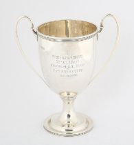 Victorian silver two handled cup engraved "Presented to A company 5th vol Battn Devonshire Regiment
