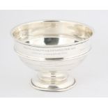 George V silver rose bowl as a Regimental trophy inscribed * Devon and Cornwall infantry brigade