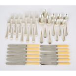 AMENDED DESCRIPTION Old English pattern silver flatware, various dates George III and later,