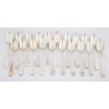 Twenty various George III and later silver table spoons, various dates and makers, 40.