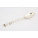 Edward VII silver Kings pattern gravy spoon, Josiah Williams & Co (George Maudsley Jackson & David