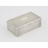 Engine turned silver cigarette box 17 cms, gross weight, 14 ozs 430 grams SILVER COLLECTION OF