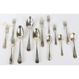 AMENDED DESCRIPTION Various silver flatware including George III table spoons, fifteen items in