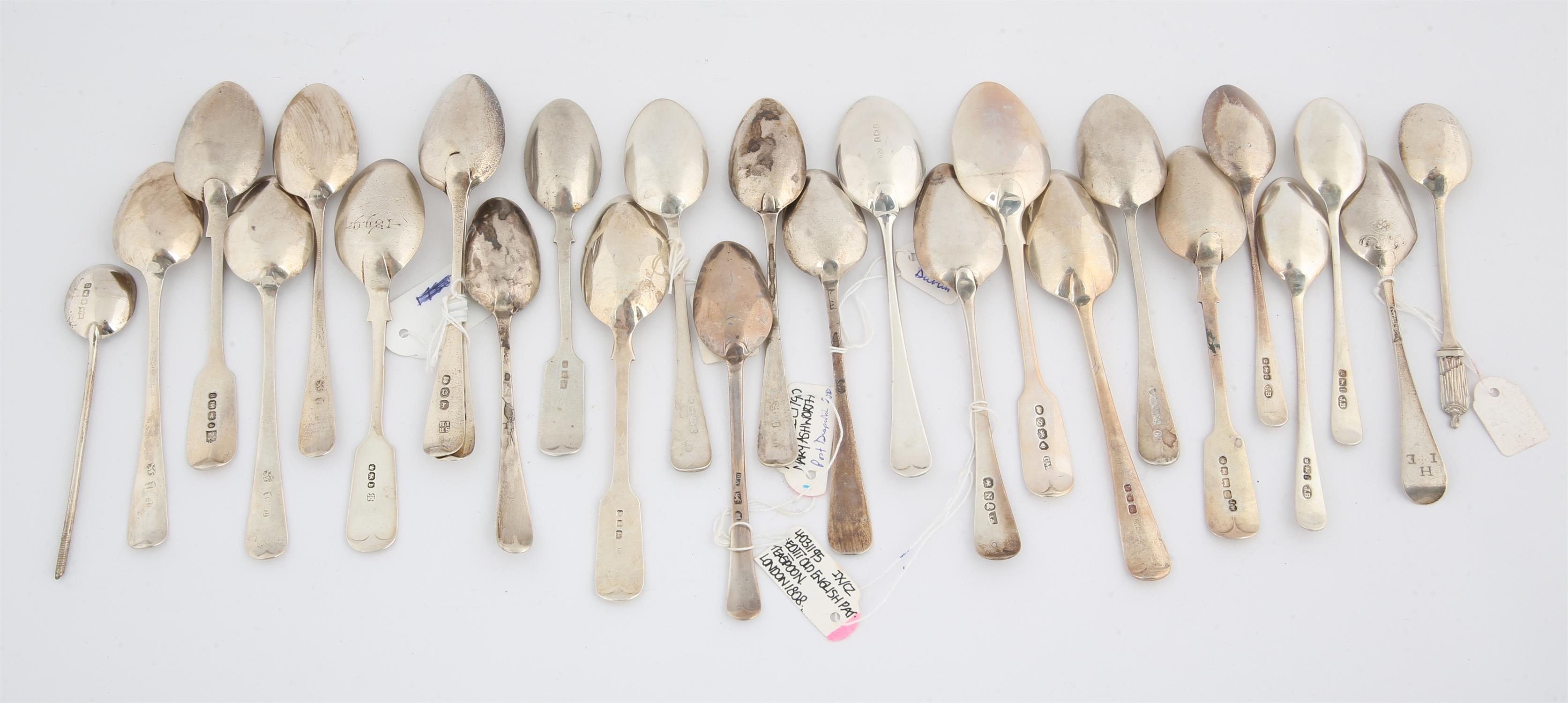 Collection of twenty five 18th and 19th century silver teaspoons mostly with decorated handles, 11. - Image 2 of 2