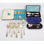 A collection of decorative silver spoons and forks, (19) approx 18.5 ozs SILVER COLLECTION OF