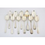 Eleven various silver table spoons 18th century and later, 24 ozs, 750 grams SILVER COLLECTION OF