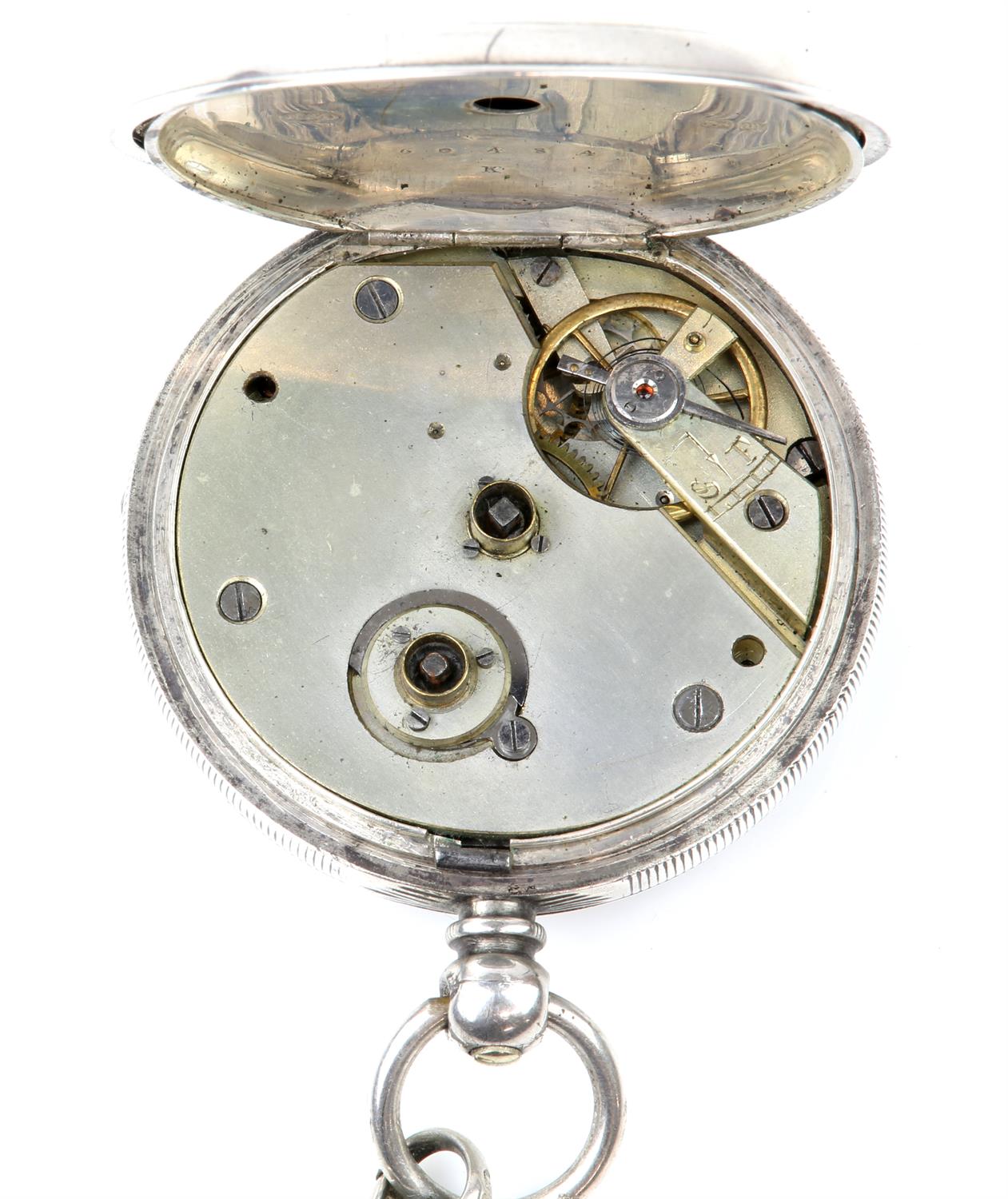 Two silverr open face pocket watches, the first Kendall & Dent, with white enamel dial with - Image 6 of 8