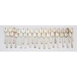 Thirty one various 18th century silver teaspoons, 13.7 ozs 426 grams SILVER COLLECTION OF SIR
